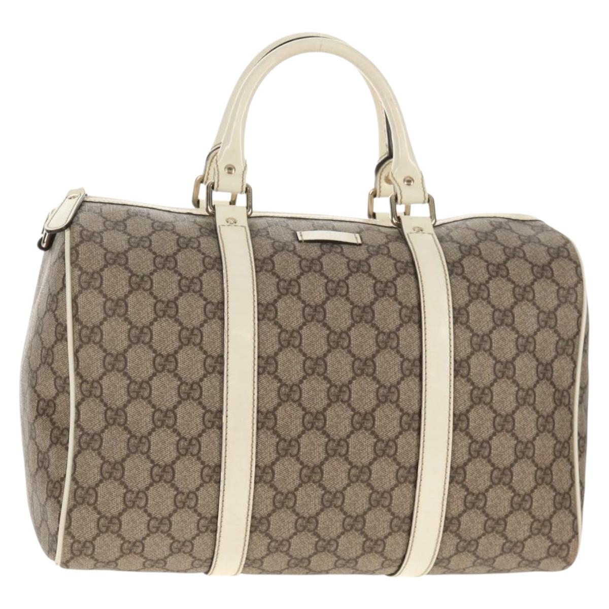GUCCI GG Supreme Hand Bag PVC Beige Gold 193603 Auth 144631V