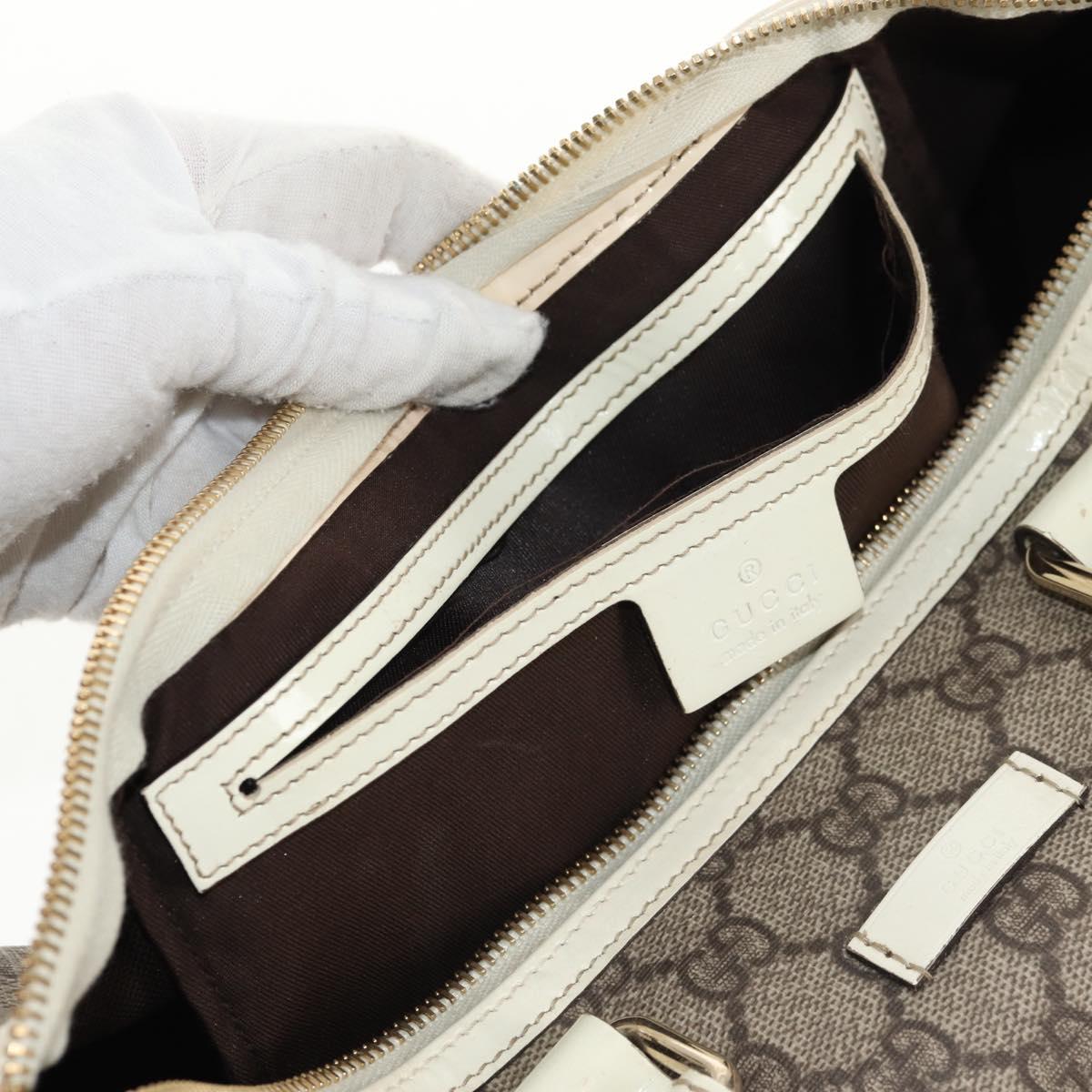 GUCCI GG Supreme Hand Bag PVC Beige Gold 193603 Auth 144631V