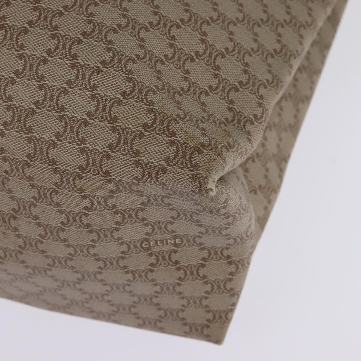 CELINE Macadam Canvas Shoulder Bag PVC Beige Gold Auth 144633