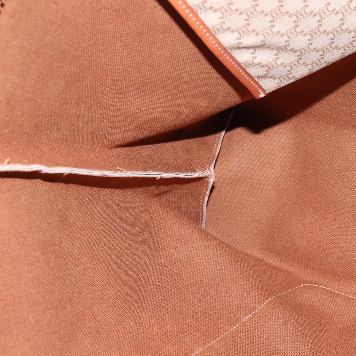 CELINE Macadam Canvas Shoulder Bag PVC Beige Gold Auth 144633