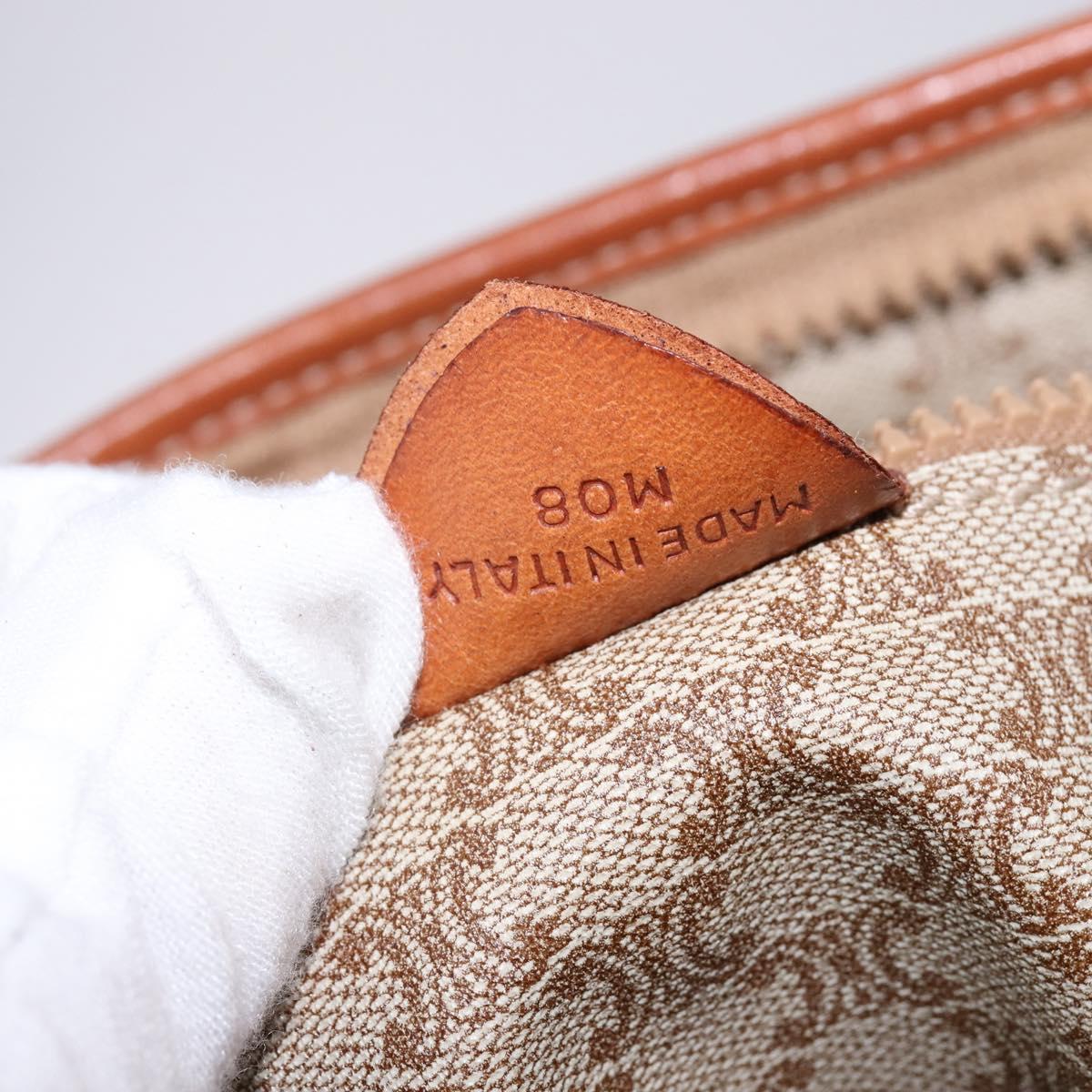 CELINE Macadam Canvas Shoulder Bag PVC Beige Gold Auth 144633