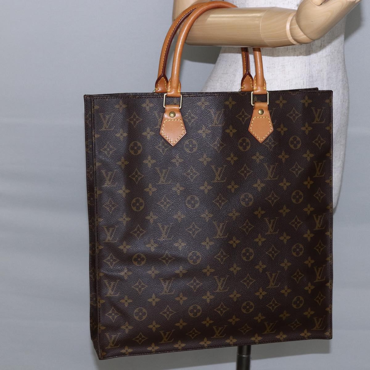 LOUIS VUITTON Monogram Sac Plat Hand Bag M51140 LV Auth 144636
