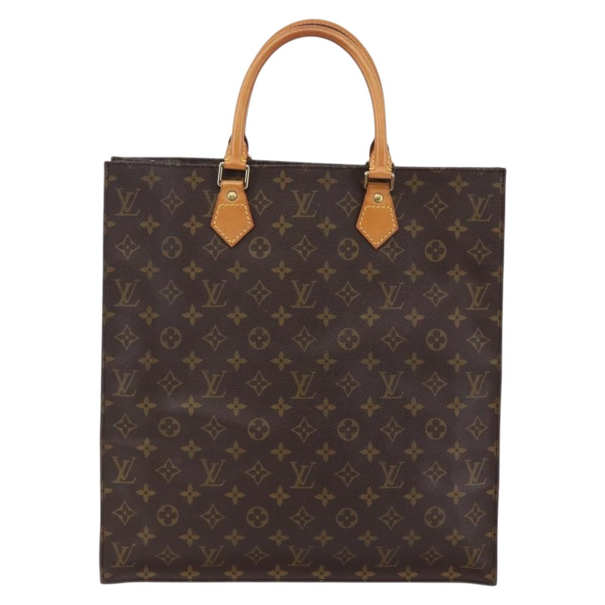 LOUIS VUITTON Monogram Sac Plat Hand Bag M51140 LV Auth 144636