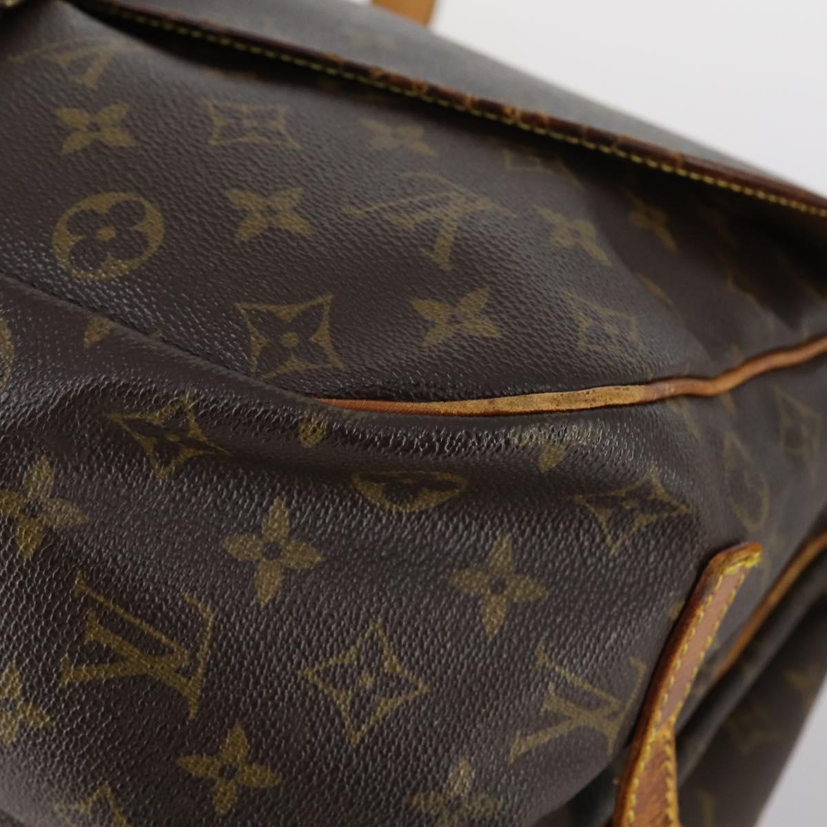 LOUIS VUITTON Monogram Saumur 35 Shoulder Bag M42254 LV Auth 144639