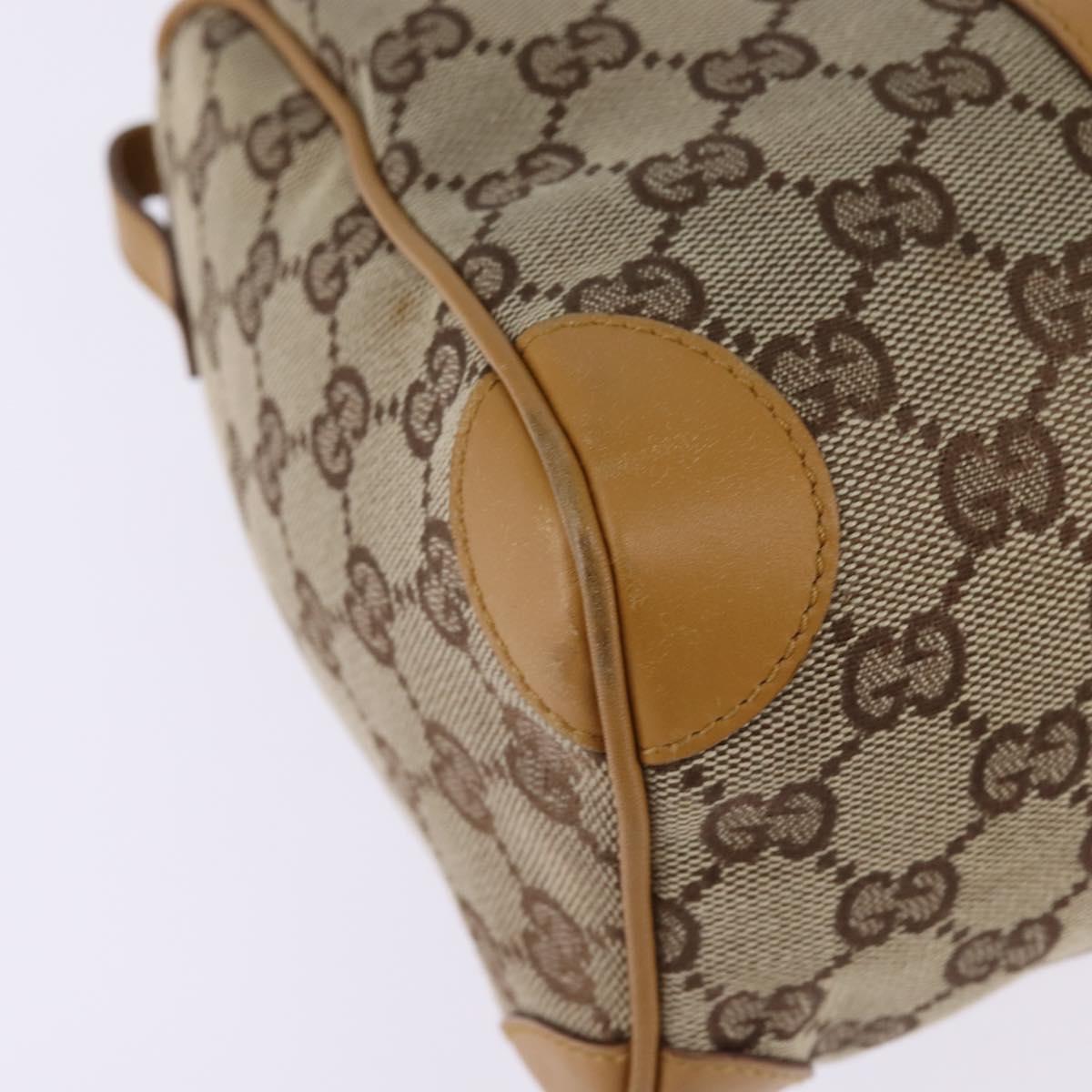 GUCCI GG Canvas Sherry Line Hand Bag Beige Gold 000 0851 Auth 144649