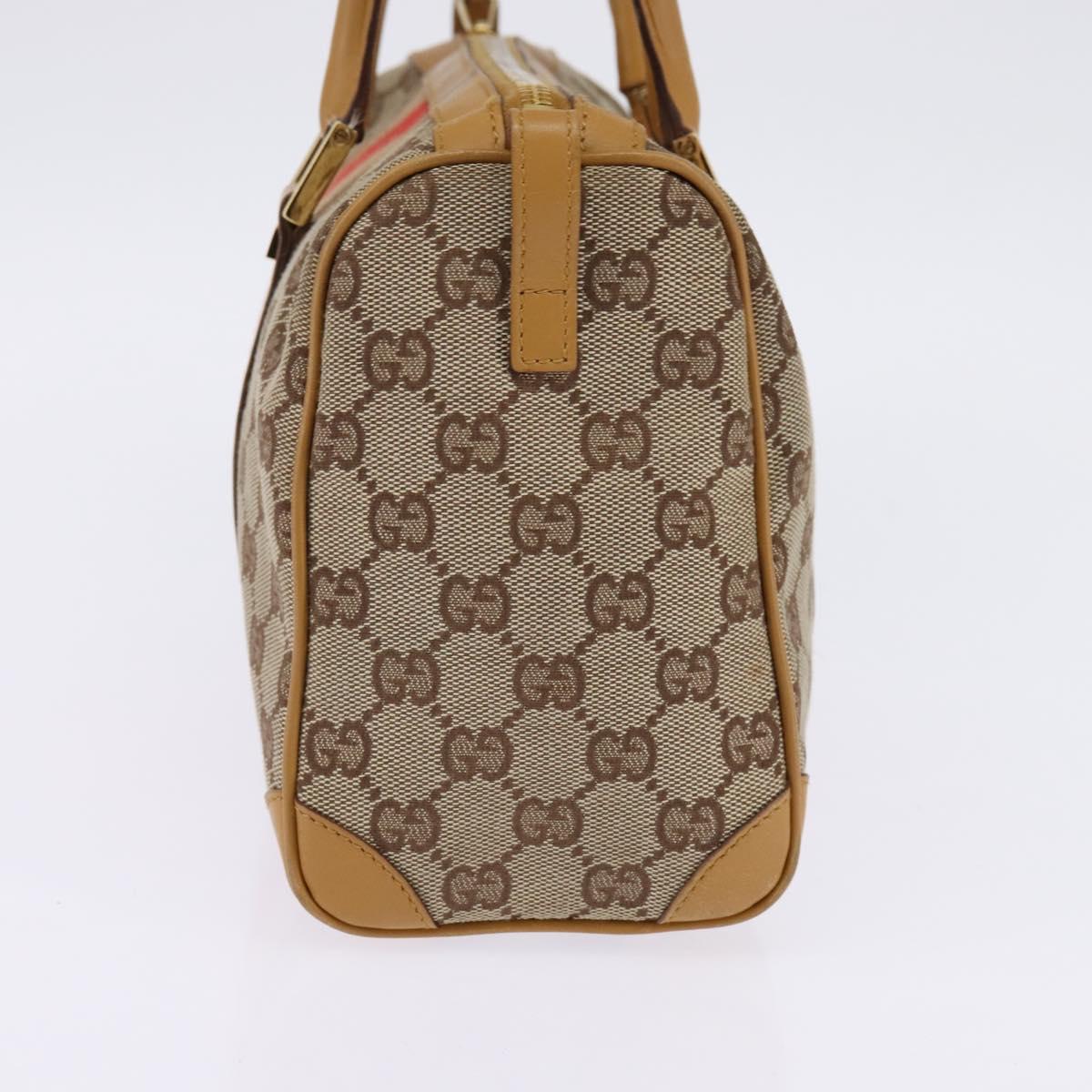 GUCCI GG Canvas Sherry Line Hand Bag Beige Gold 000 0851 Auth 144649