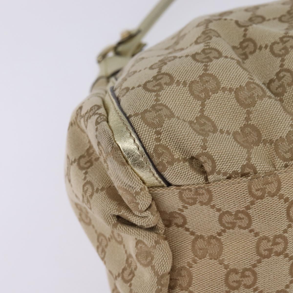 GUCCI GG Canvas Abbey Shoulder Bag Beige Gold 189833 Auth 144659