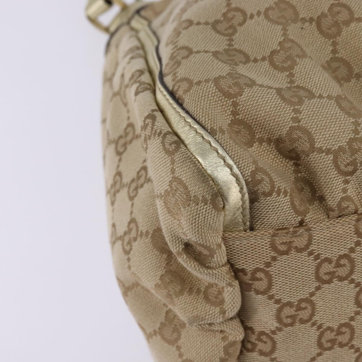 GUCCI GG Canvas Abbey Shoulder Bag Beige Gold 189833 Auth 144659