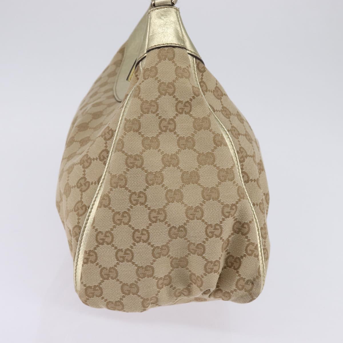 GUCCI GG Canvas Abbey Shoulder Bag Beige Gold 189833 Auth 144659
