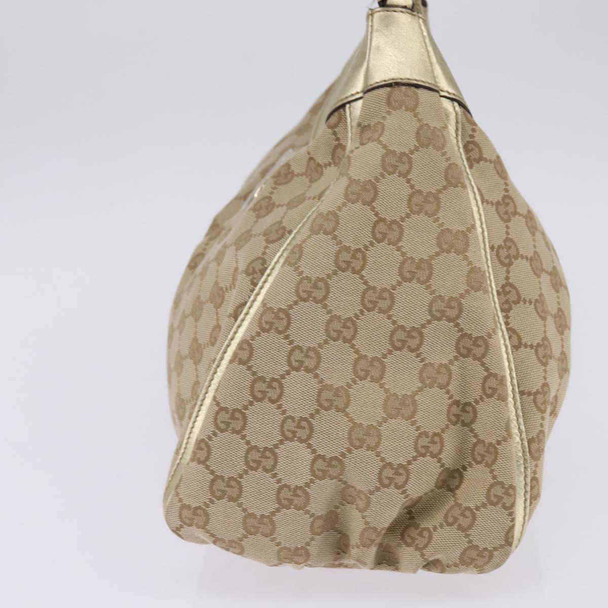 GUCCI GG Canvas Abbey Shoulder Bag Beige Gold 189833 Auth 144659