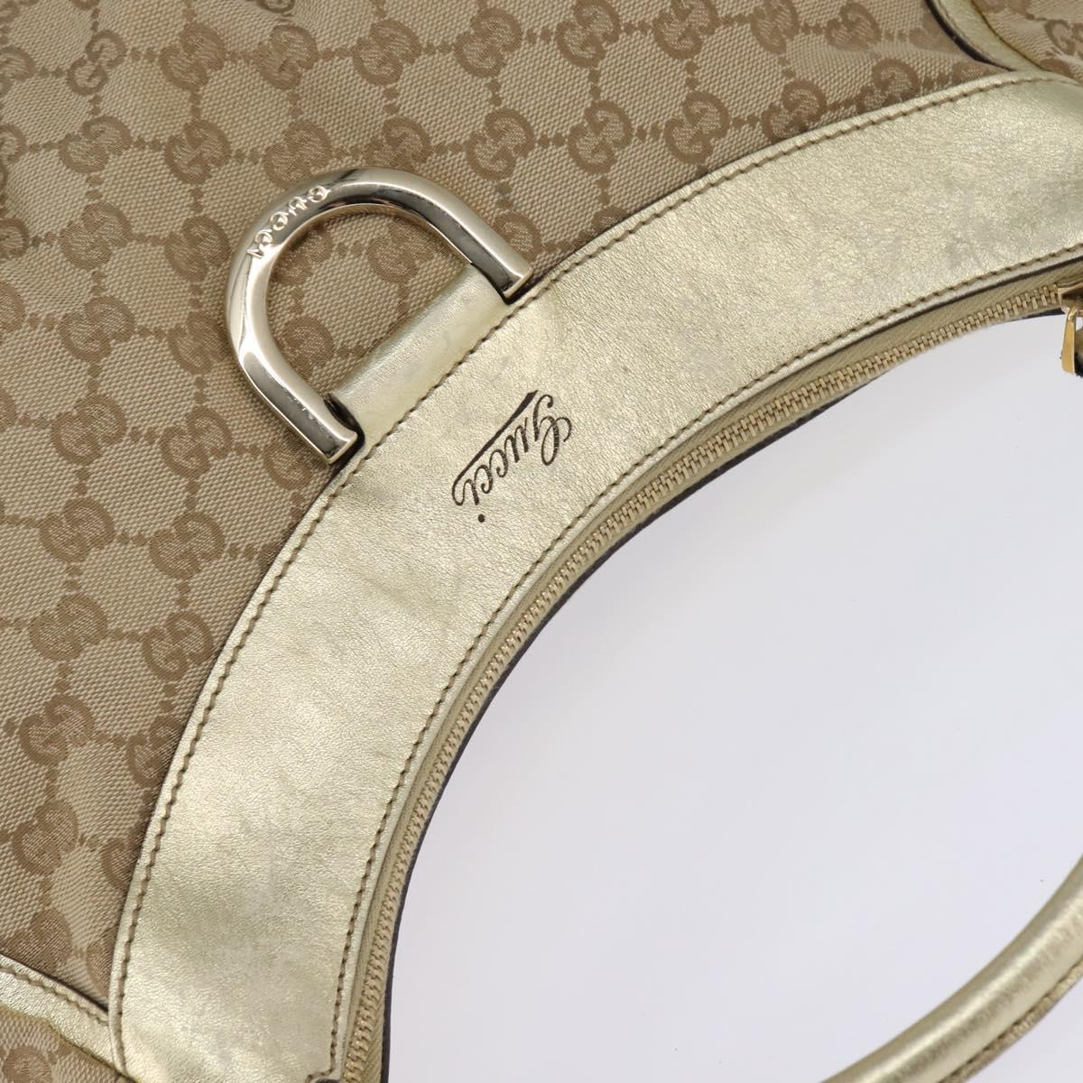 GUCCI GG Canvas Abbey Shoulder Bag Beige Gold 189833 Auth 144659