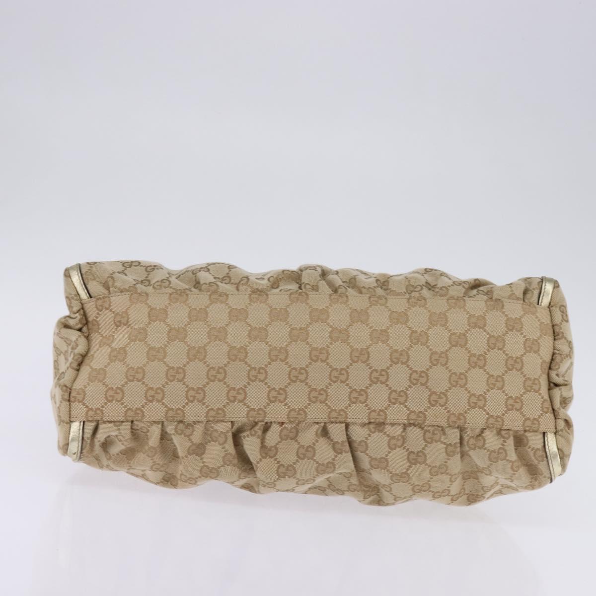 GUCCI GG Canvas Abbey Shoulder Bag Beige Gold 189833 Auth 144659
