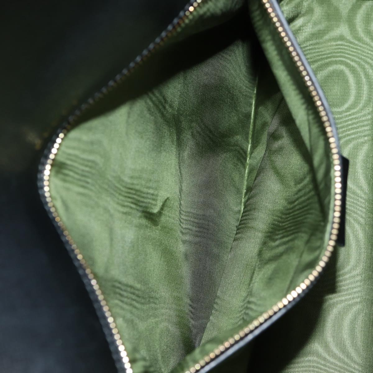 GUCCI GG Logo Shoulder Bag Leather Black Gold 589471 Auth 144672M