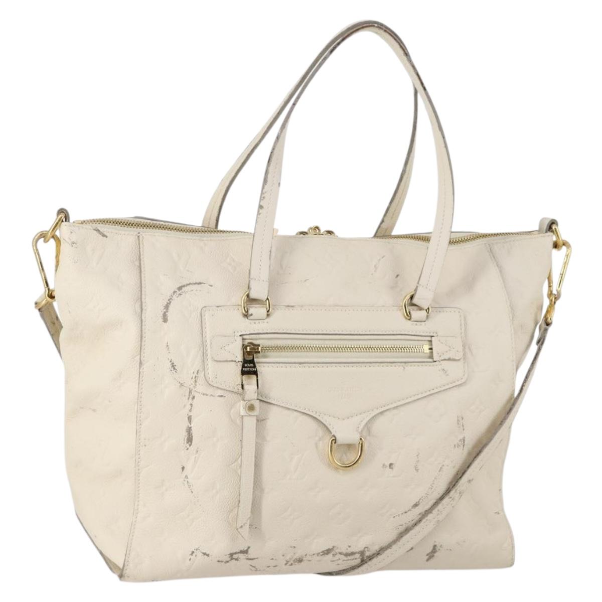 LOUIS VUITTON Monogram Empreinte Lumineuse PM Bag 2way White M93411 Auth 144673