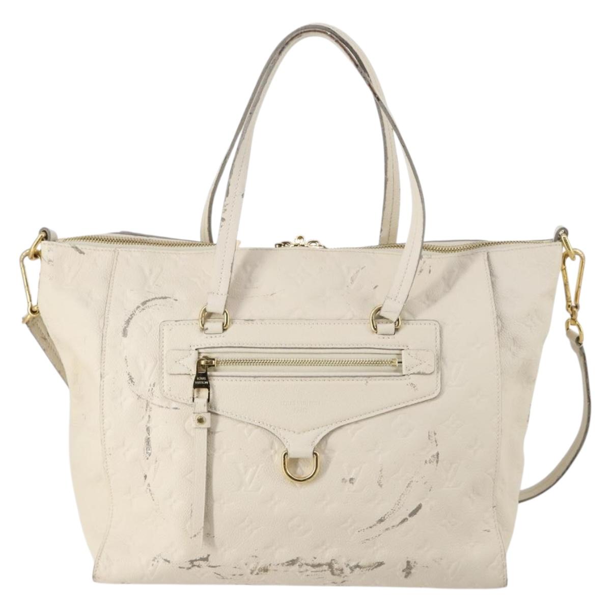 LOUIS VUITTON Monogram Empreinte Lumineuse PM Bag 2way White M93411 Auth 144673