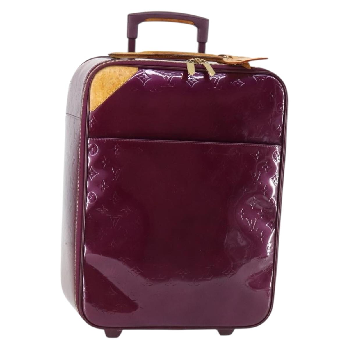 LOUIS VUITTON Monogram Vernis Pegas 45 suitcase Violet LV Auth 144675