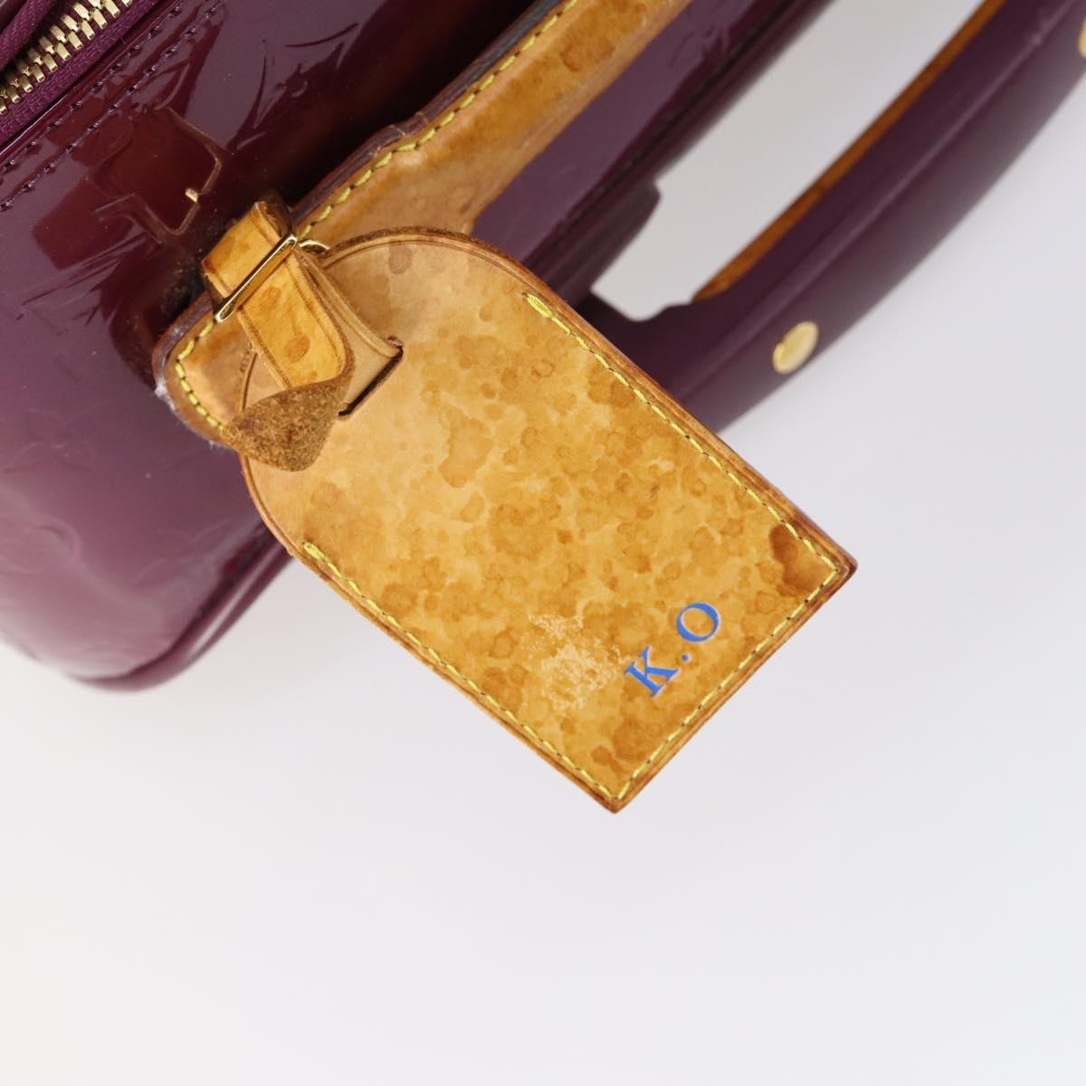 LOUIS VUITTON Monogram Vernis Pegas 45 suitcase Violet LV Auth 144675