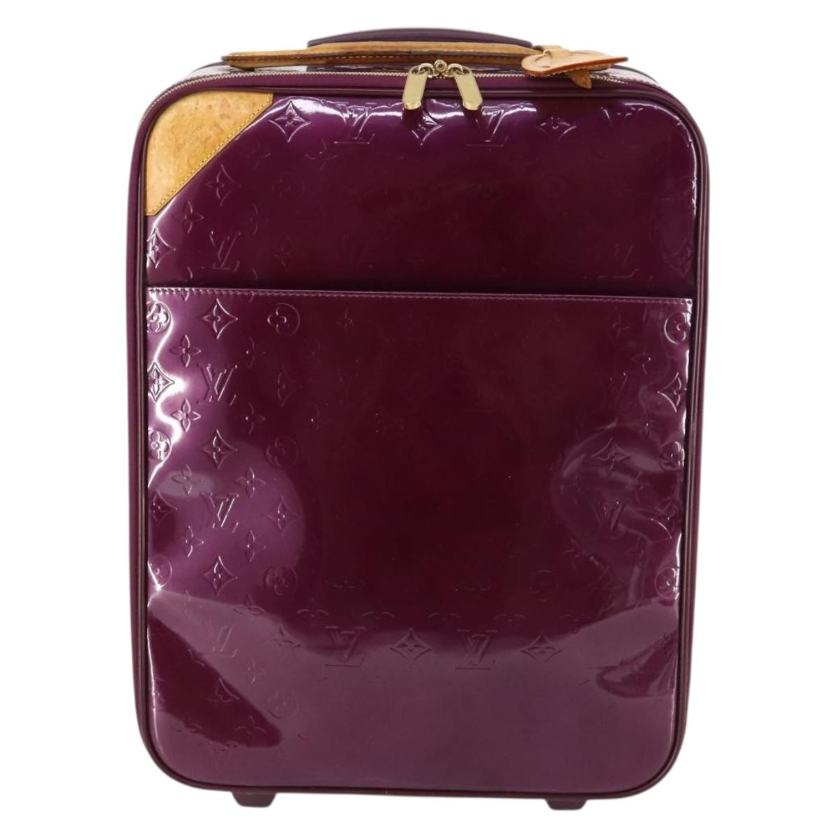 LOUIS VUITTON Monogram Vernis Pegas 45 suitcase Violet LV Auth 144675