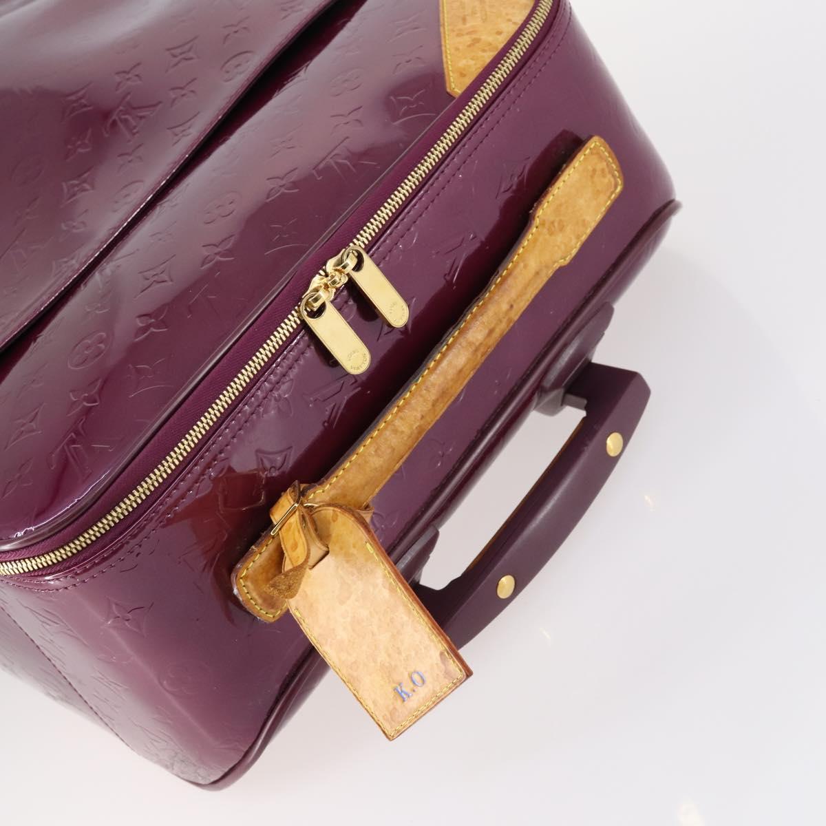 LOUIS VUITTON Monogram Vernis Pegas 45 suitcase Violet LV Auth 144675