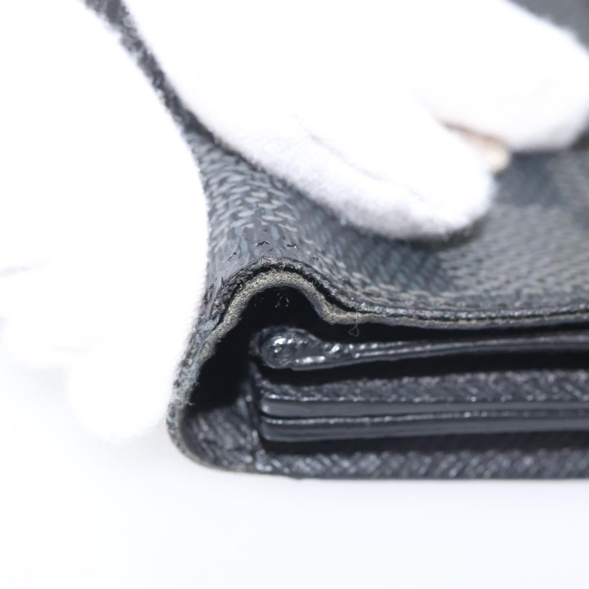 LOUIS VUITTON Damier Graphite Portefeuille Accordion Wallet N60023 Auth 144679