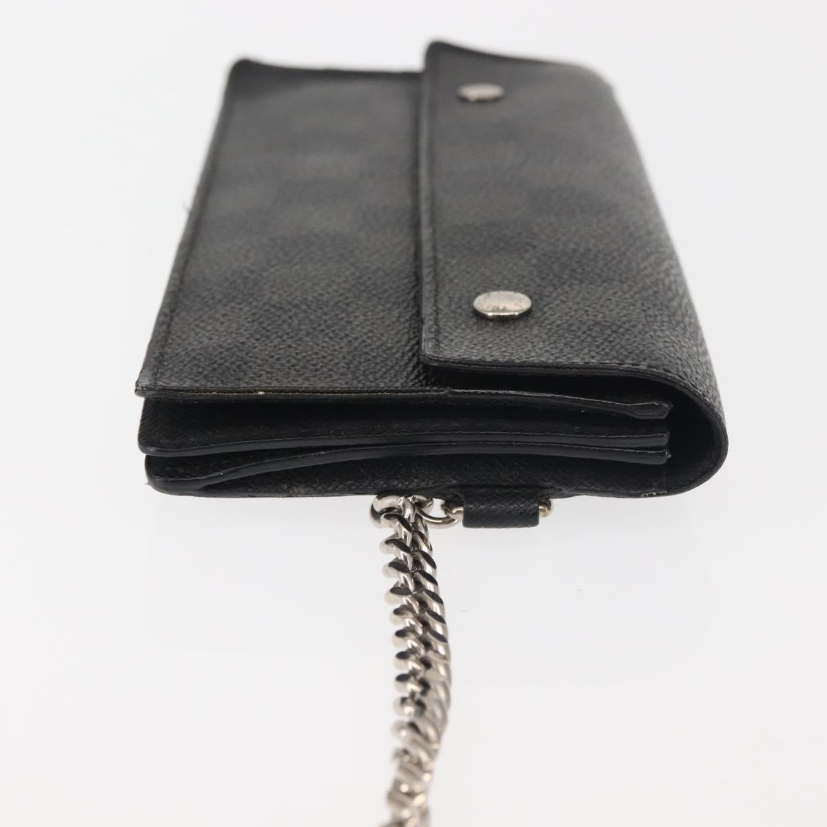 LOUIS VUITTON Damier Graphite Portefeuille Accordion Wallet N60023 Auth 144679