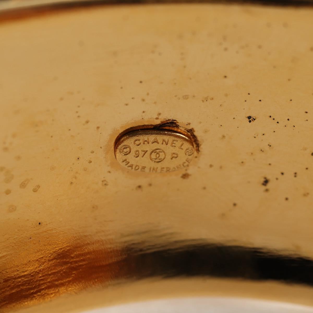 CHANEL Bangle Bracelet Metal Black CC Auth 144682V