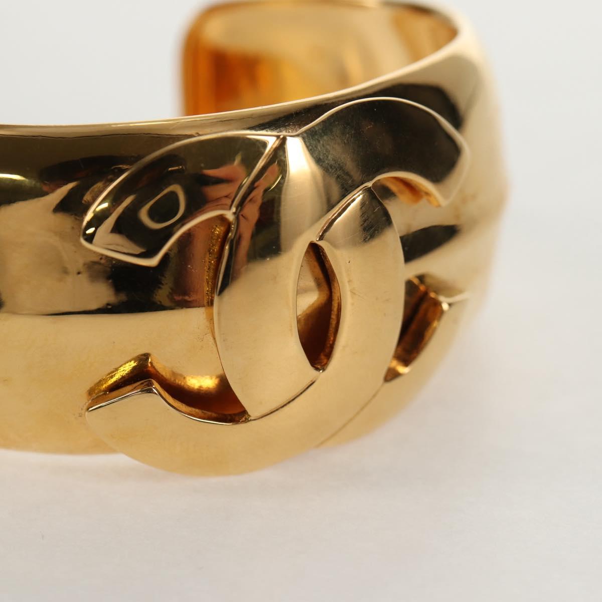 CHANEL Bangle Bracelet Metal Black CC Auth 144682V