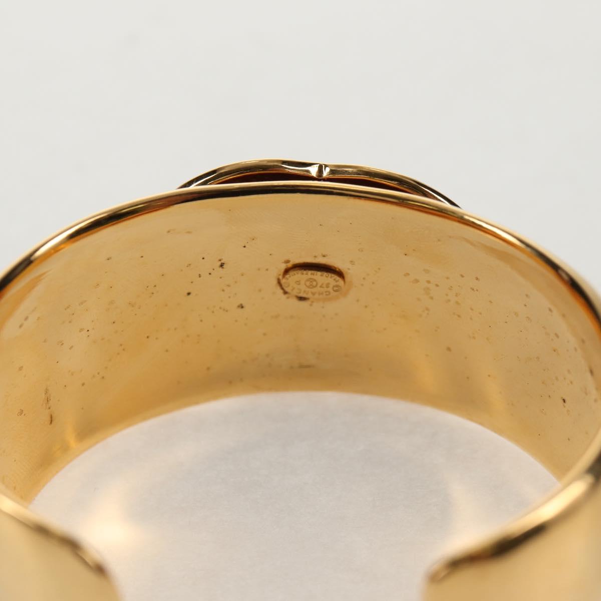 CHANEL Bangle Bracelet Metal Black CC Auth 144682V