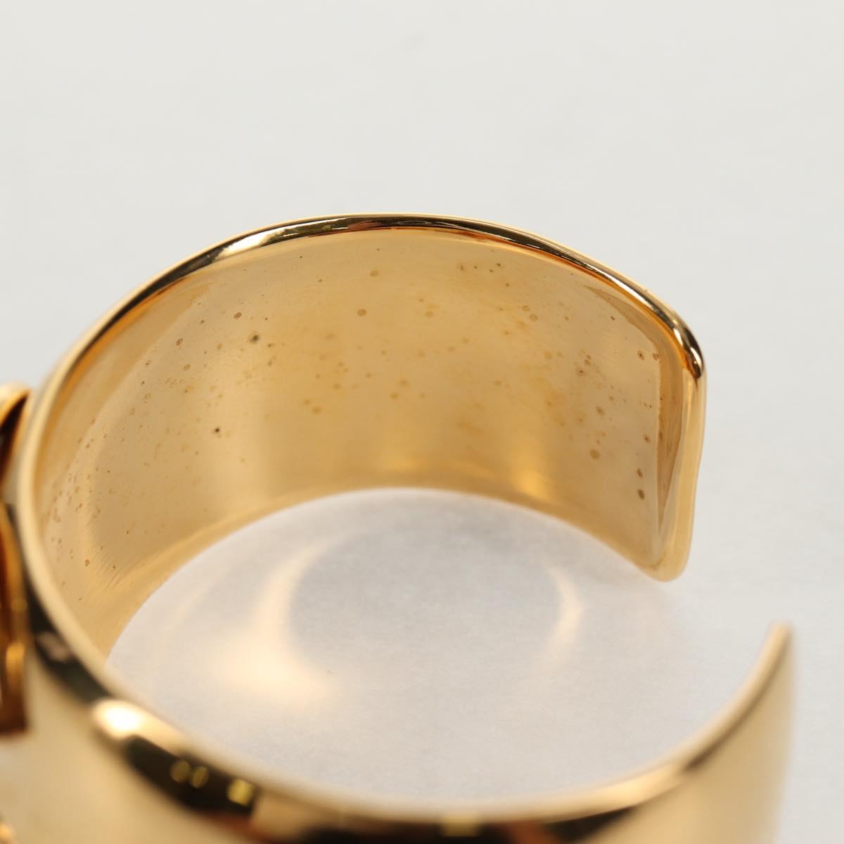 CHANEL Bangle Bracelet Metal Black CC Auth 144682V