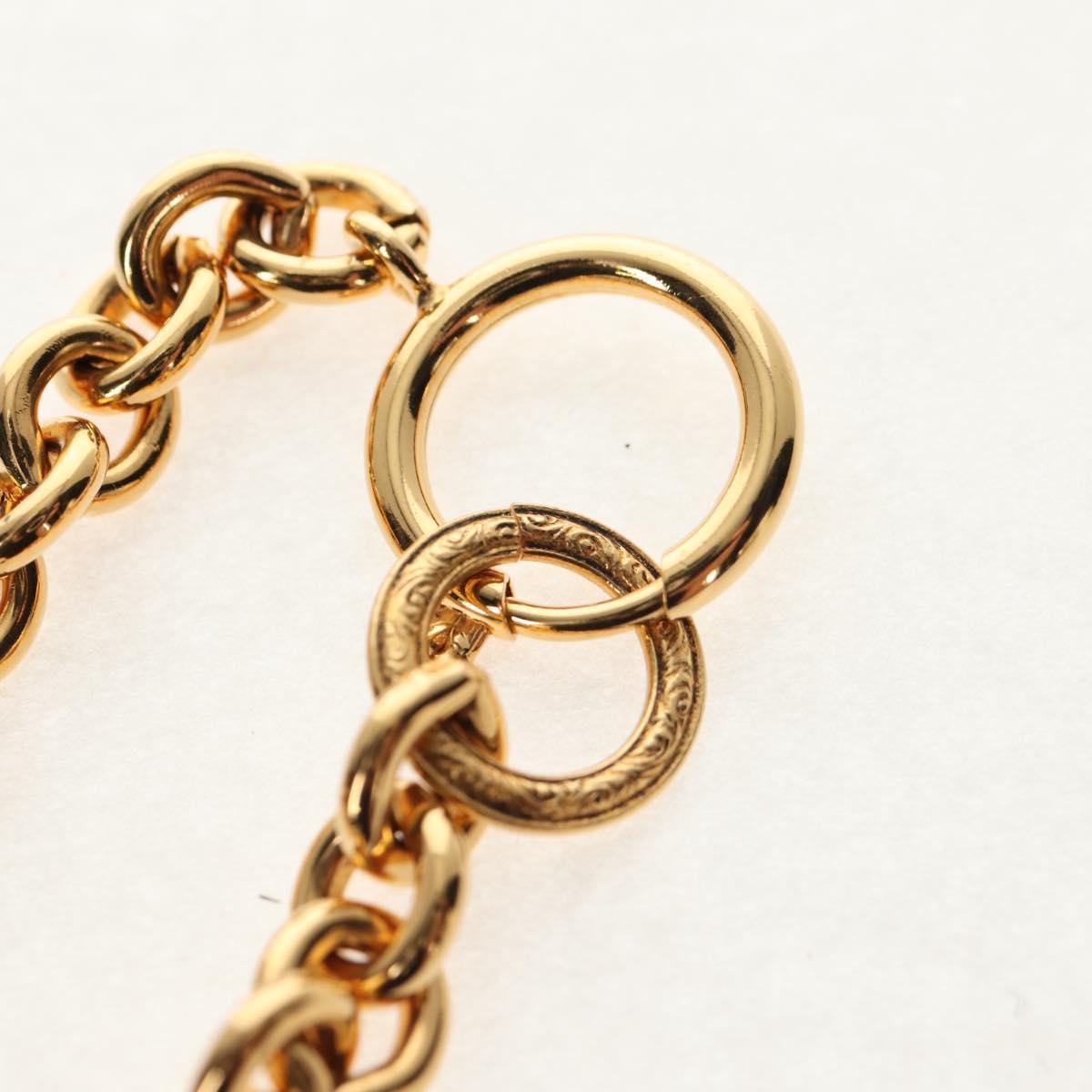 CHANEL COCO Mark Necklace metal Gold CC Auth 144683V