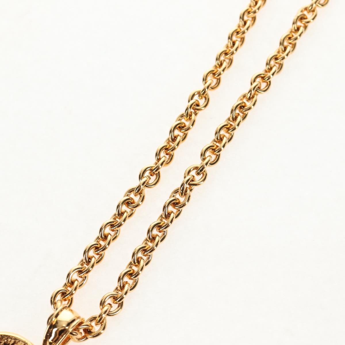 CHANEL COCO Mark Necklace metal Gold CC Auth 144683V