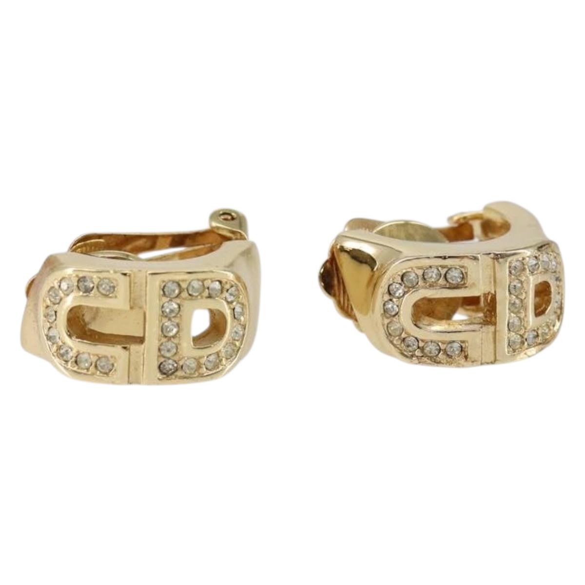 Christian Dior Earring metal Gold Auth 144694