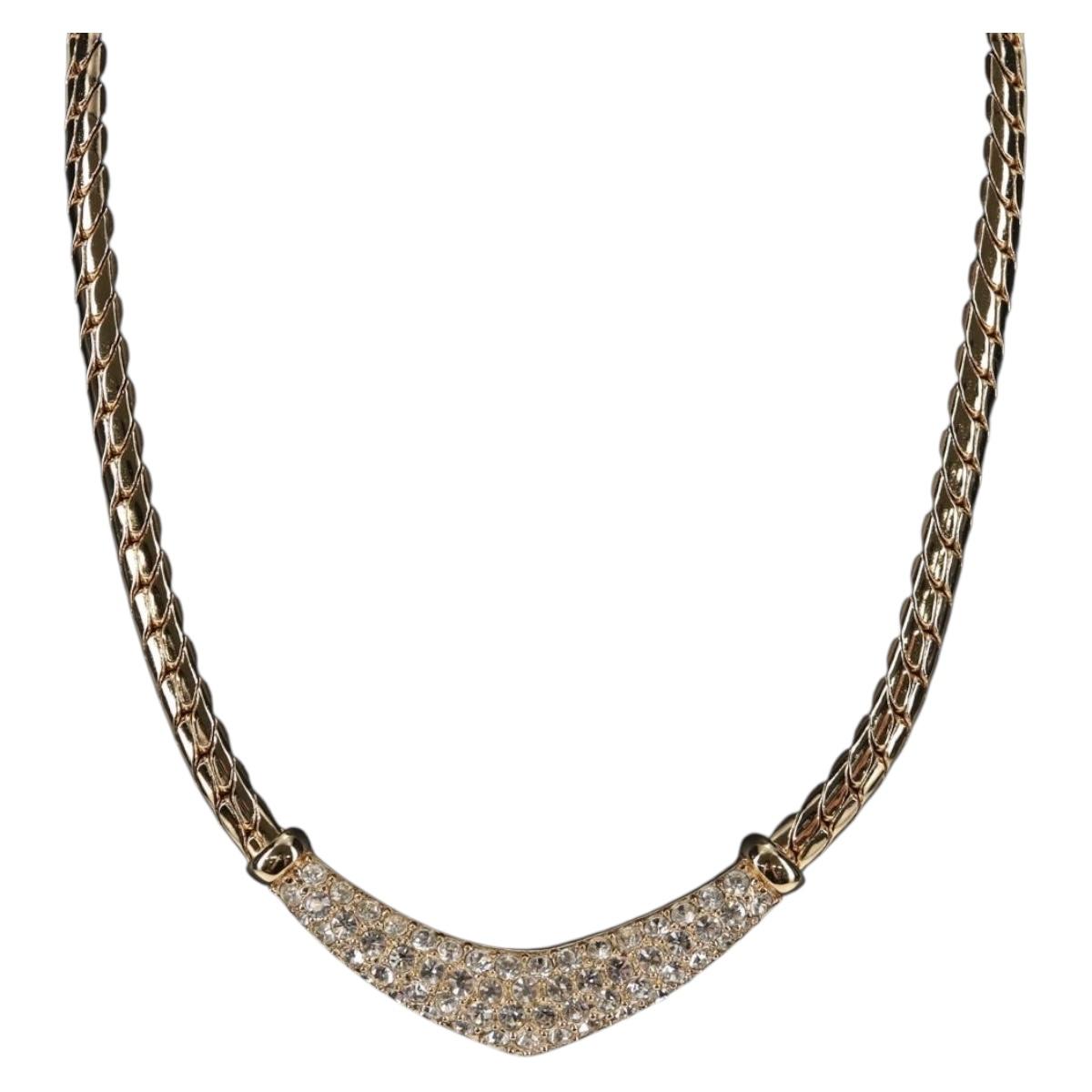 Christian Dior Necklace metal Gold Auth 144702V
