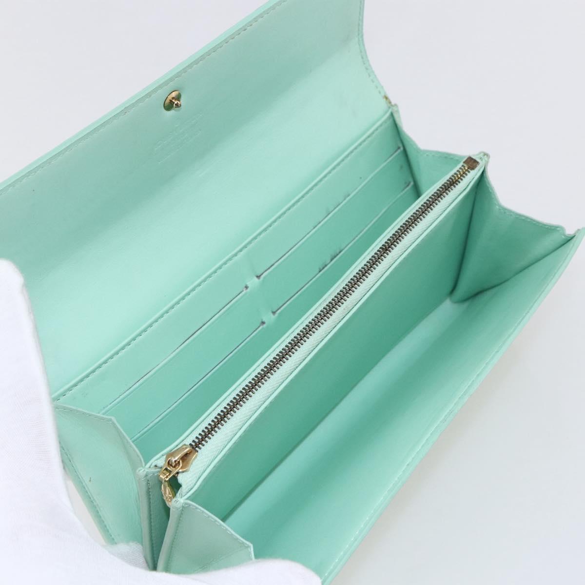LOUIS VUITTON Monogram Vernis Portefeuille Sarah Wallet Peppermint Auth 144714