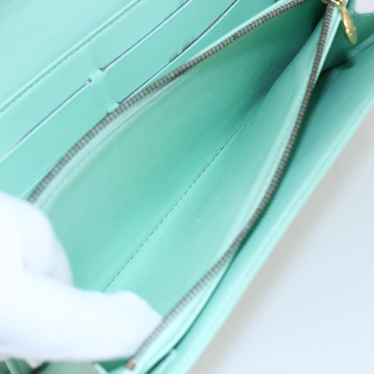 LOUIS VUITTON Monogram Vernis Portefeuille Sarah Wallet Peppermint Auth 144714