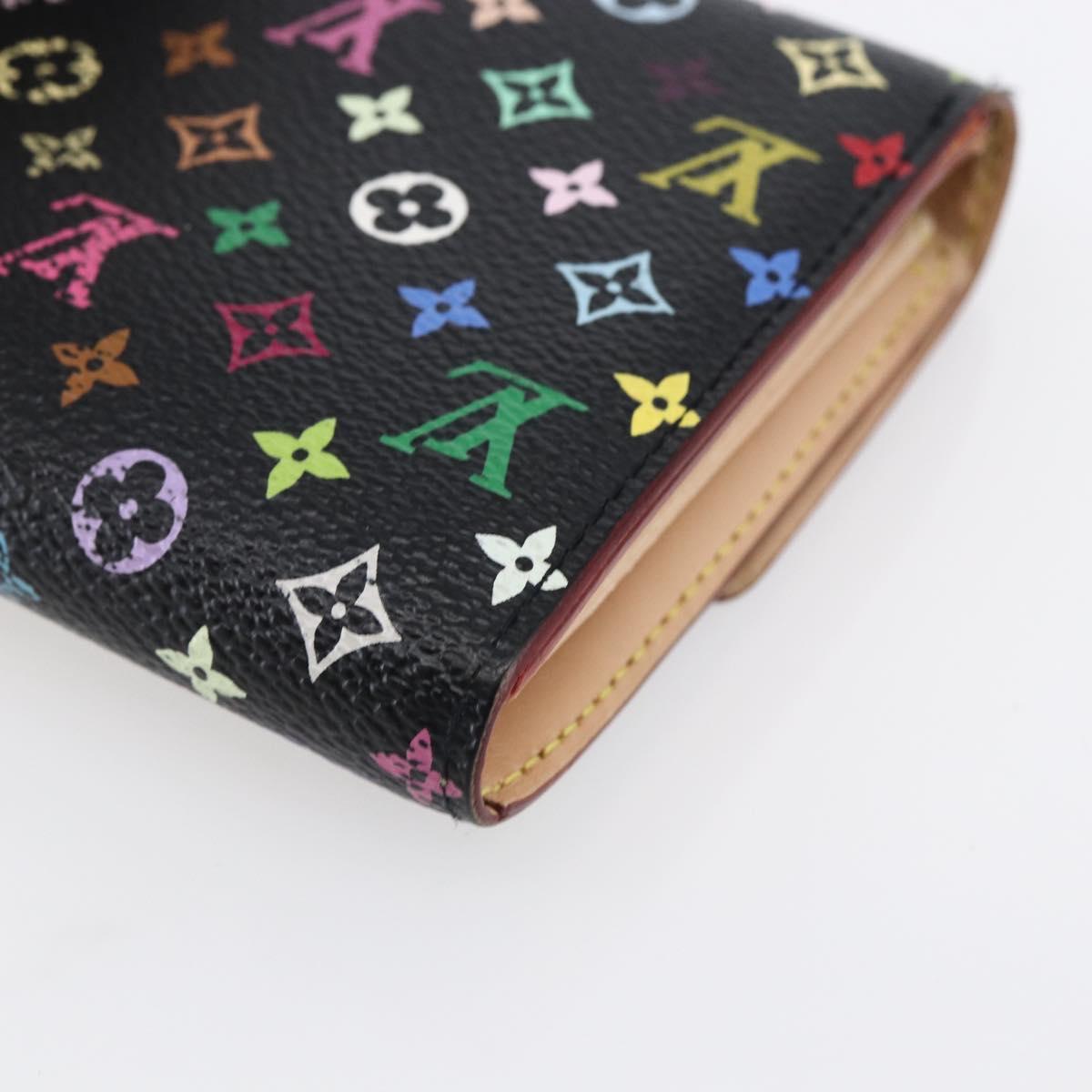 LOUIS VUITTON Multicolor Portefeiulle Sarah Wallet Black M60668 LV Auth 144715