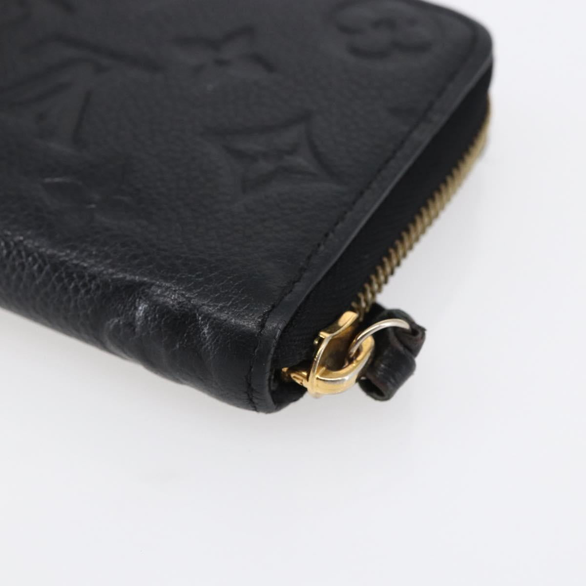 LOUIS VUITTON Monogram Empreinte Zippy Wallet Wallet Black M61864 LV Auth 144716
