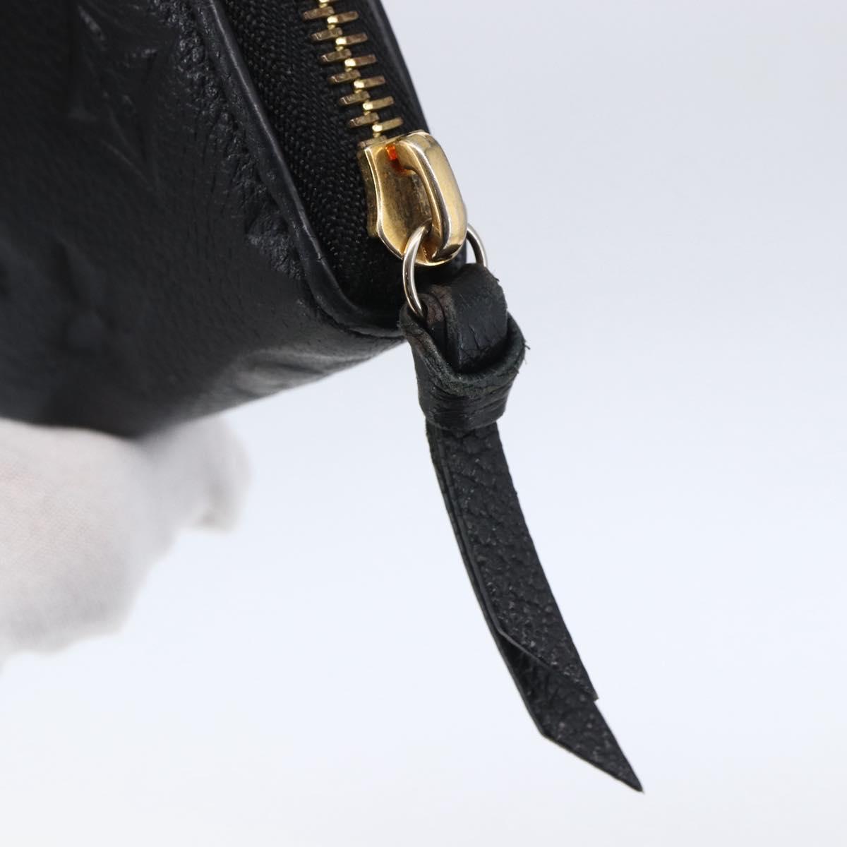 LOUIS VUITTON Monogram Empreinte Zippy Wallet Wallet Black M61864 LV Auth 144716
