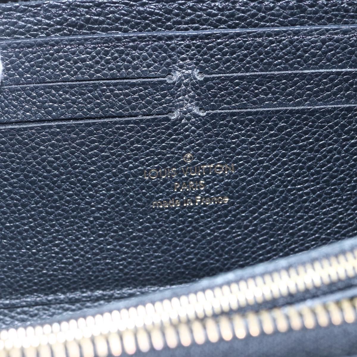 LOUIS VUITTON Monogram Empreinte Zippy Wallet Wallet Black M61864 LV Auth 144716