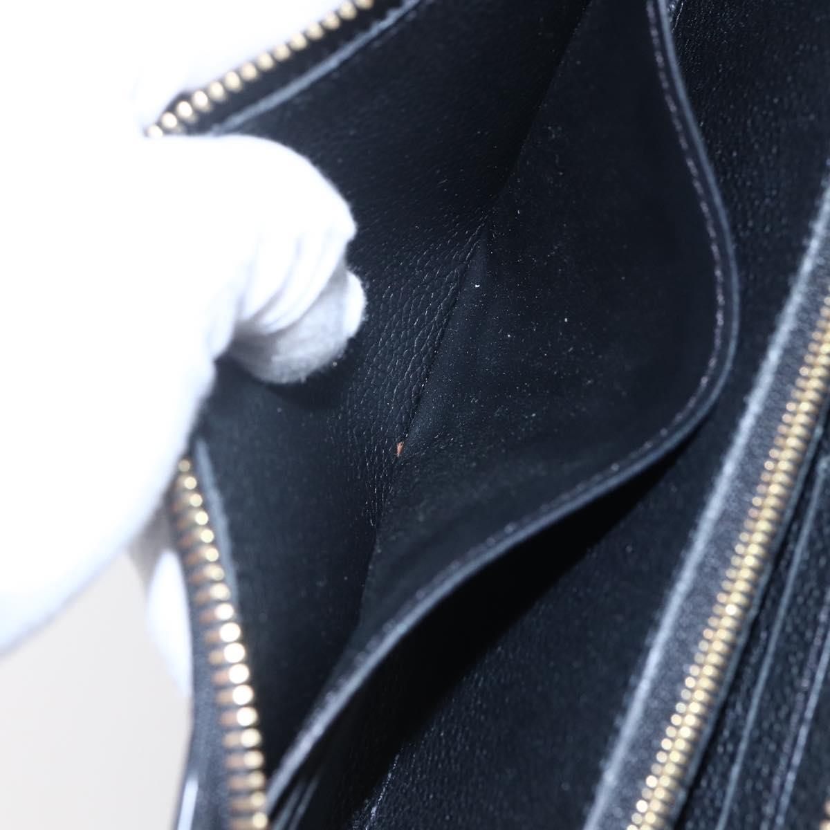 LOUIS VUITTON Monogram Empreinte Zippy Wallet Wallet Black M61864 LV Auth 144716