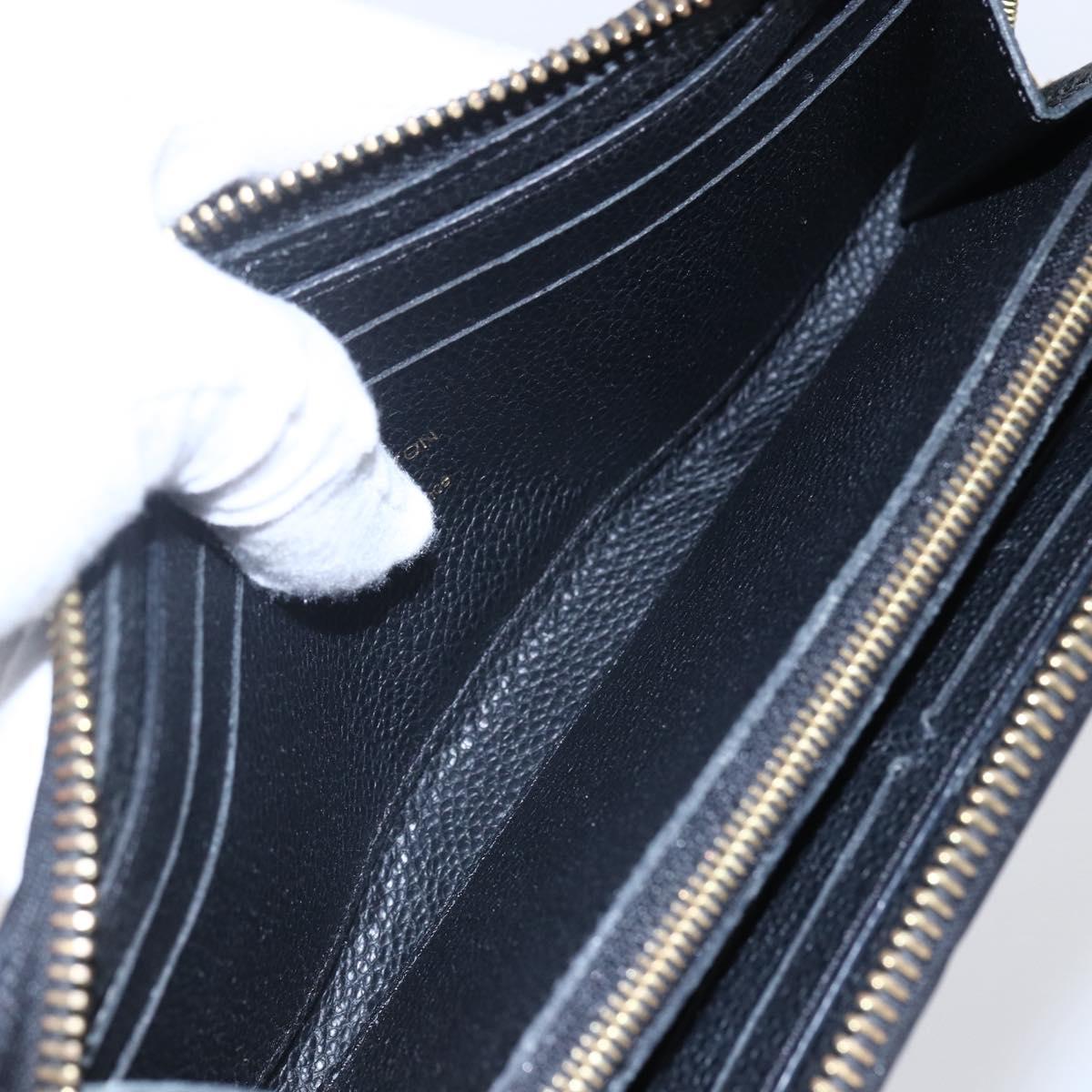 LOUIS VUITTON Monogram Empreinte Zippy Wallet Wallet Black M61864 LV Auth 144716