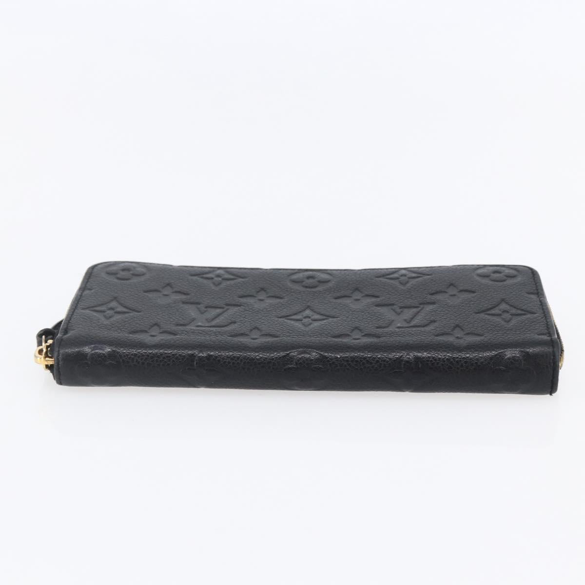 LOUIS VUITTON Monogram Empreinte Zippy Wallet Wallet Black M61864 LV Auth 144716