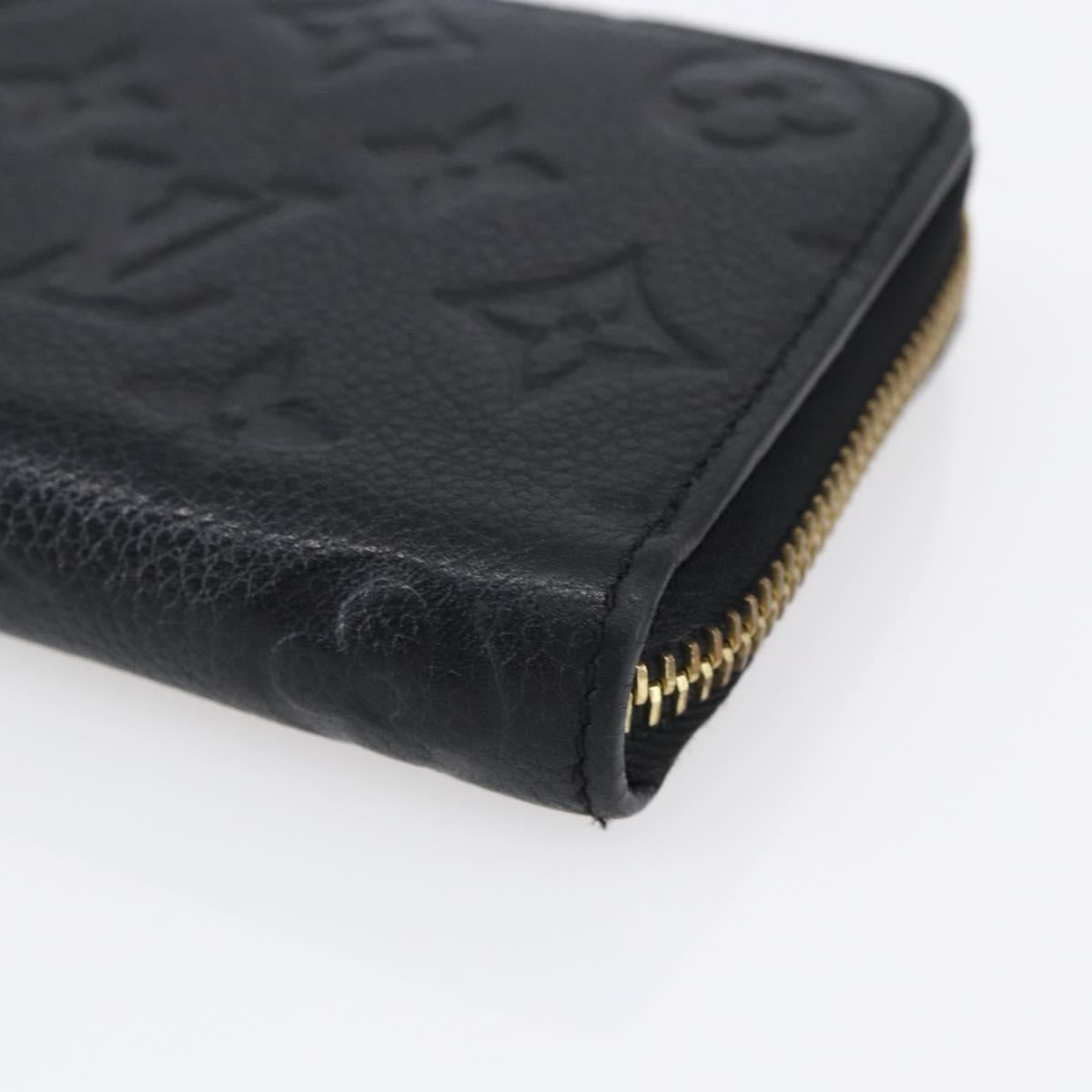 LOUIS VUITTON Monogram Empreinte Zippy Wallet Wallet Black M61864 LV Auth 144716