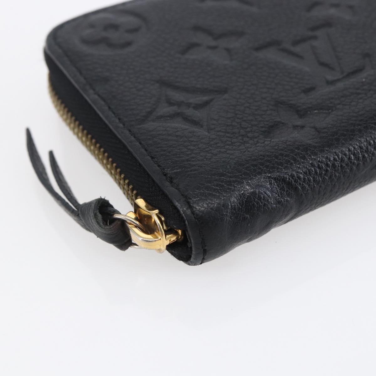 LOUIS VUITTON Monogram Empreinte Zippy Wallet Wallet Black M61864 LV Auth 144716