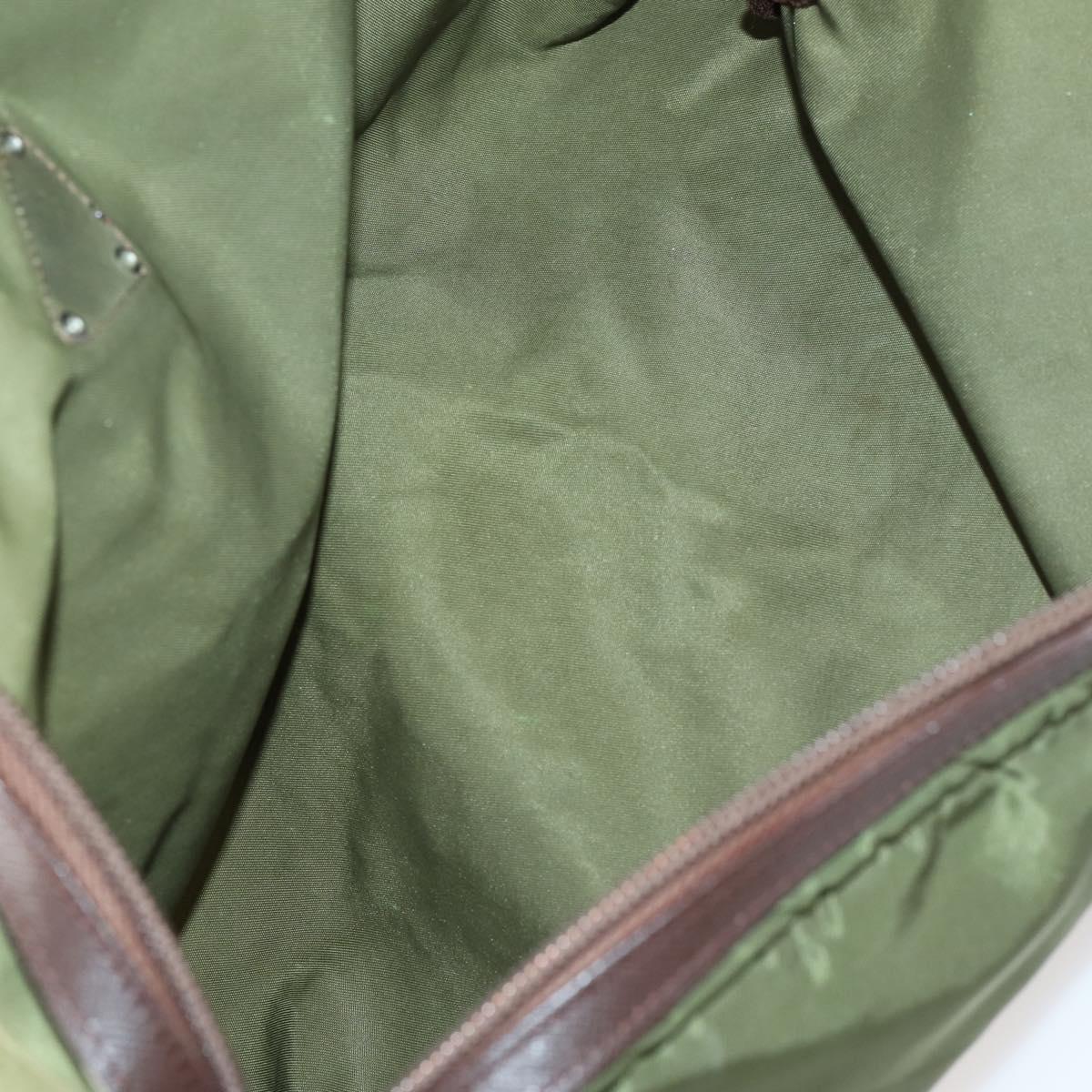 PRADA Pouch Bag Nylon 3Set Green Khaki Light green Auth 144723
