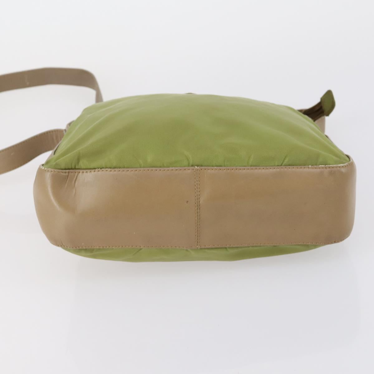 PRADA Pouch Bag Nylon 3Set Green Khaki Light green Auth 144723