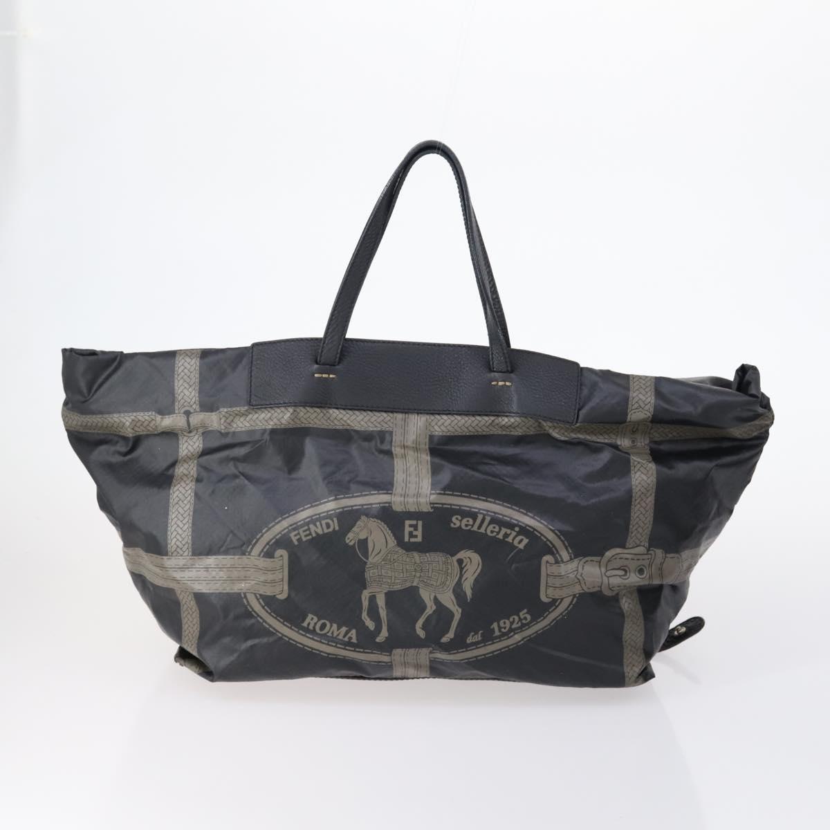 CELINE Fendi Ferragamo C Macadam Canvas Bag Nylon Leather 5 Set Black Auth 144725