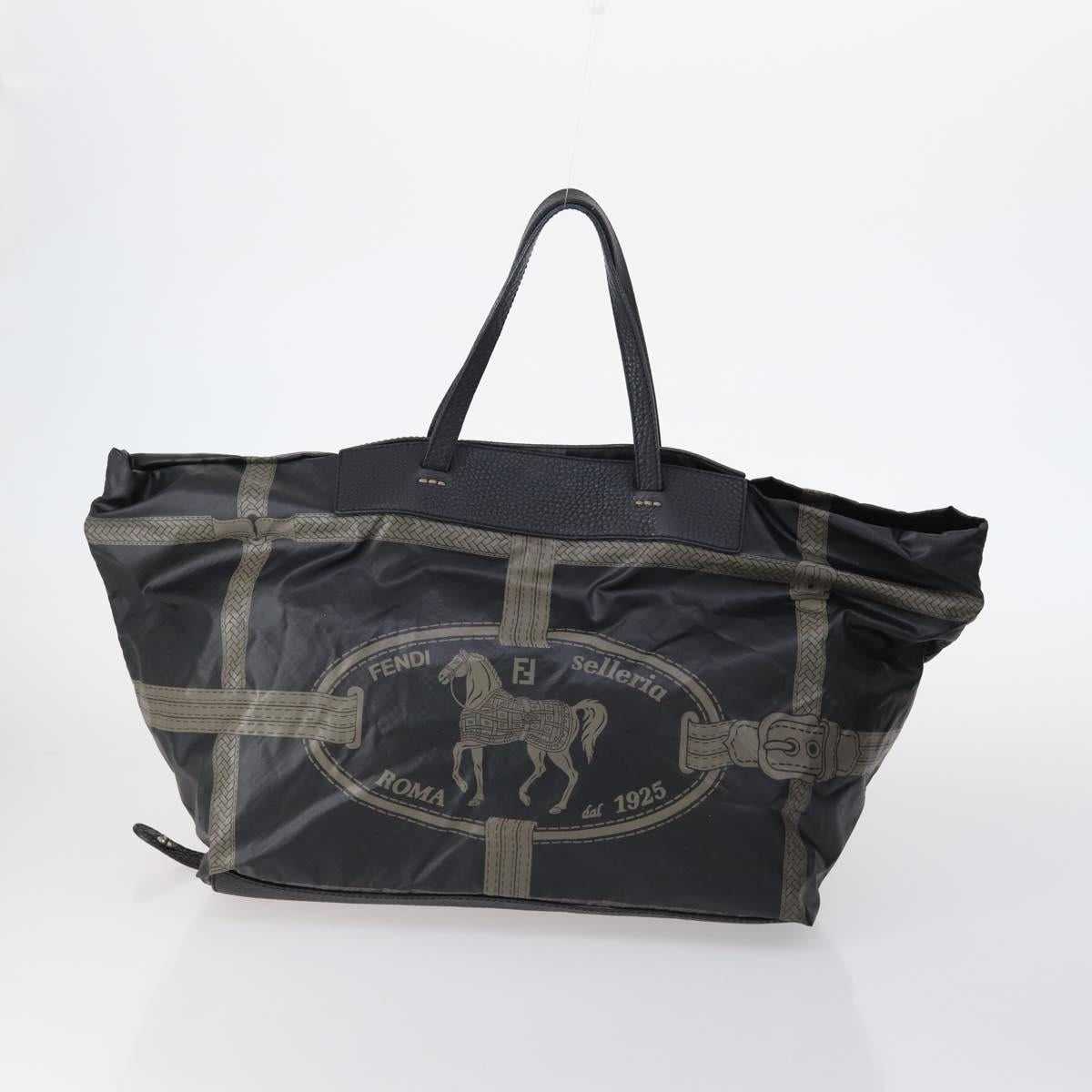 CELINE Fendi Ferragamo C Macadam Canvas Bag Nylon Leather 5 Set Black Auth 144725