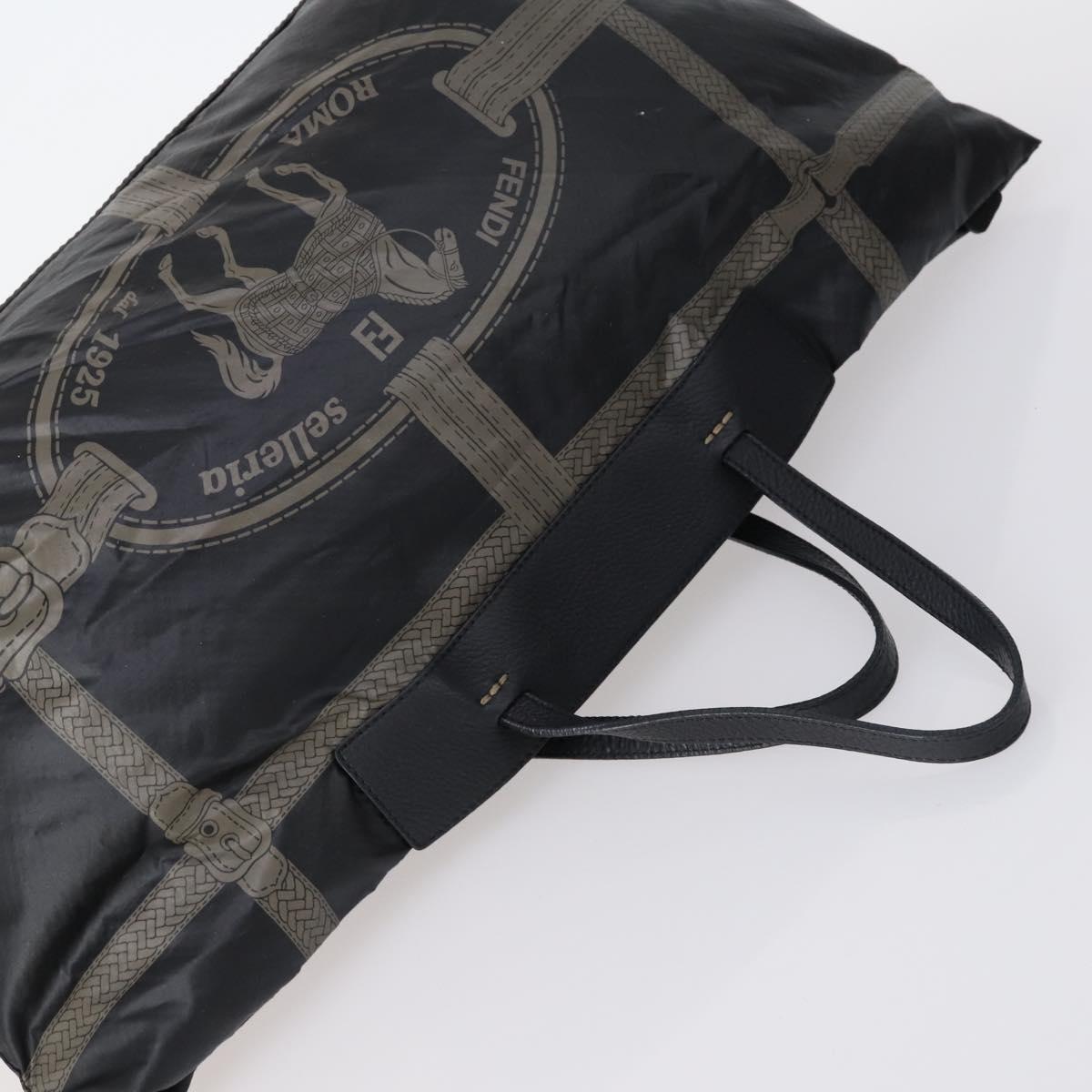 CELINE Fendi Ferragamo C Macadam Canvas Bag Nylon Leather 5 Set Black Auth 144725