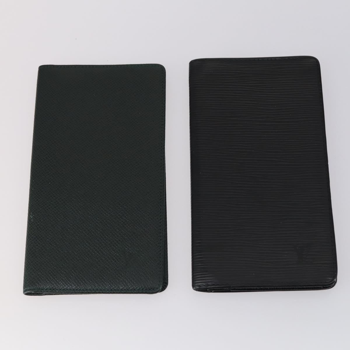 LOUIS VUITTON Epi Vernis Taiga Wallet 7 Set Red Black Brown LV Auth 144728